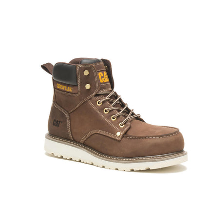 Caterpillar Calibrate Steel-Toe Work Boots Brown P91420 Medial Image