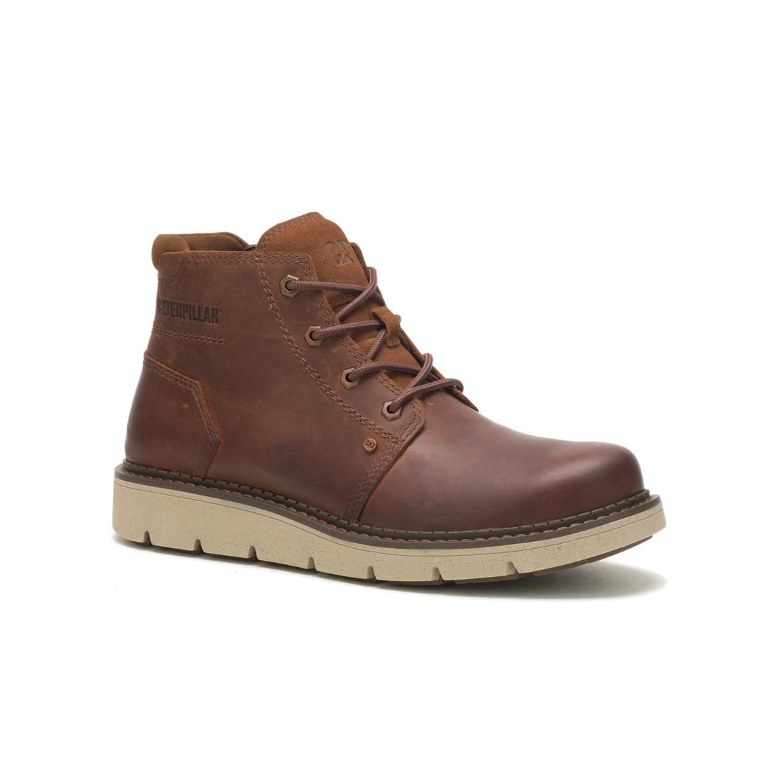 Caterpillar Covert Soft-Toe Waterproof Mid Boot Leather Brown P725465 Medial Image