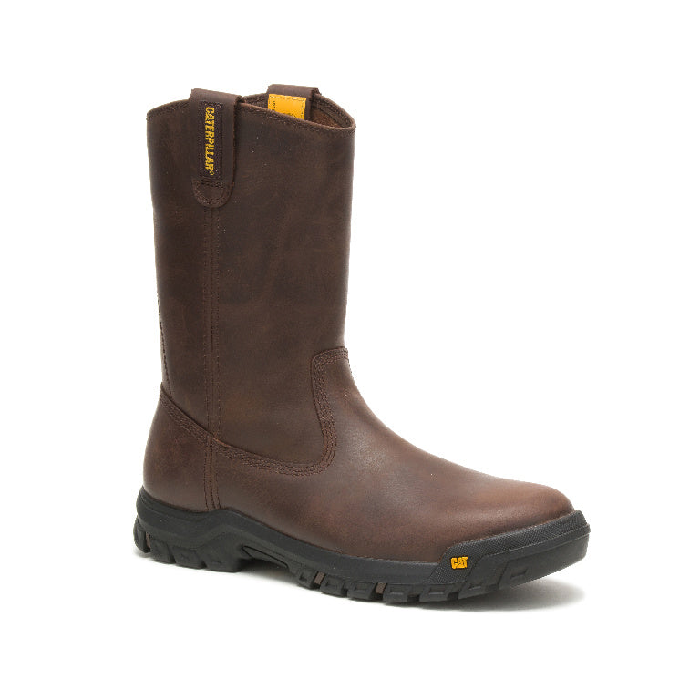 Caterpillar Drawbar Soft-Toe Pull On Work Boot Brown P51034 Medial Image