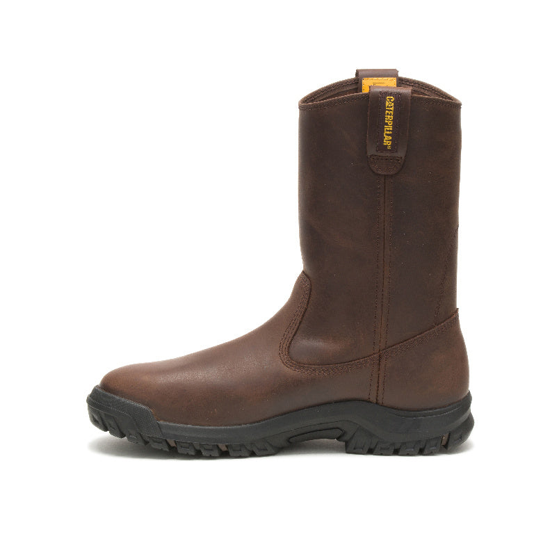 Caterpillar Drawbar Steel-Toe Pull On Work Boot Brown P91155 Side Image