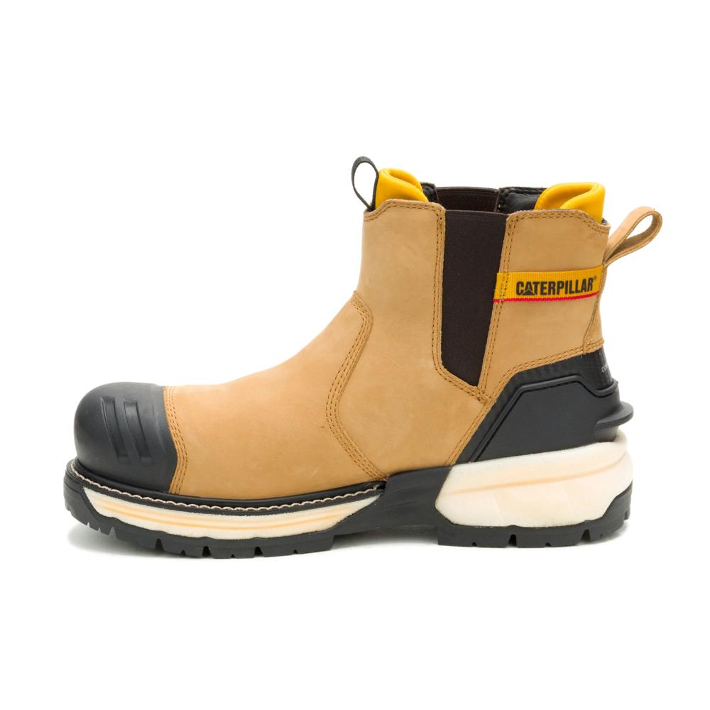 Caterpillar Men's Excavator PowerSpring Chelsea Composite Toe Boot Honey - Medial View