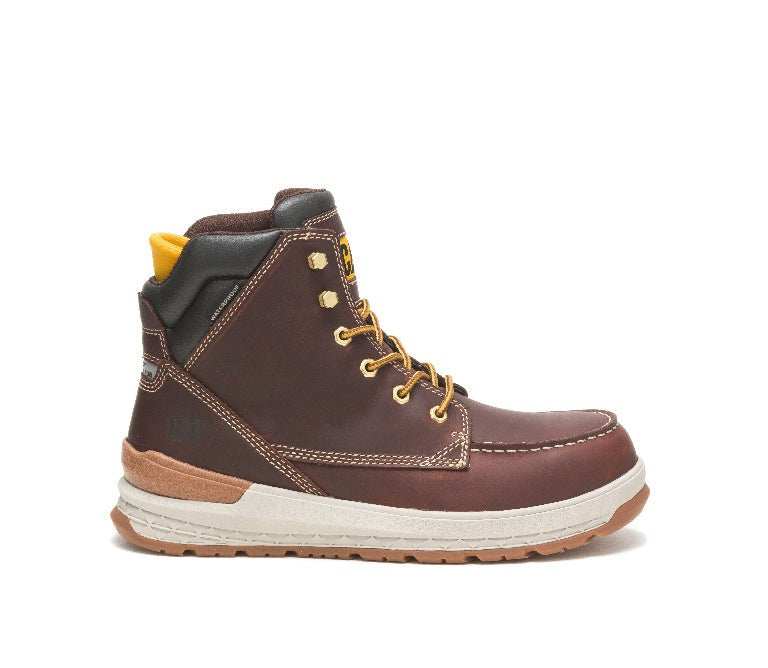 Caterpillar Impact Composite-Toe Waterproof Work Boot Red Brown P91402 Profile