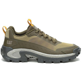 Caterpillar Intruder Lightning Mesh Soft-Toe Shoe Olive Green Profile View