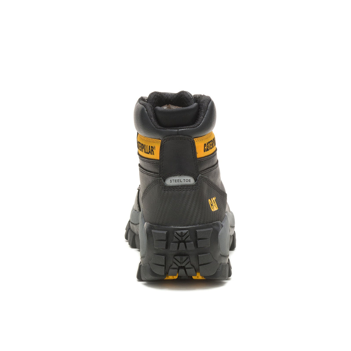 Caterpillar Invader Hi Steel-Toe Work Boot Black P91287 Heel Image