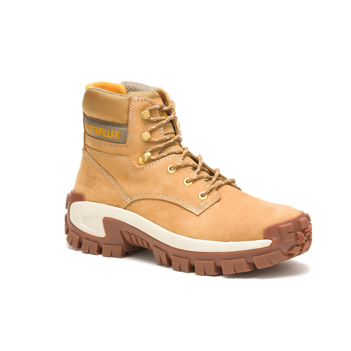 Caterpillar Invader Hi Steel-Toe Work Boot Honey P91286 Medial Image