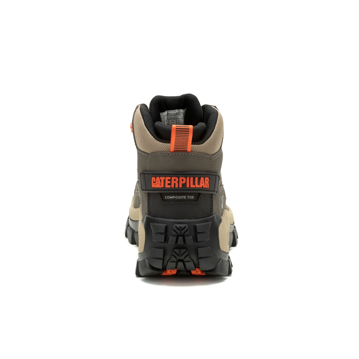 Caterpillar Invader Mid Vent Composite-Toe Work Boot Tan/Green P91666 Heel Image