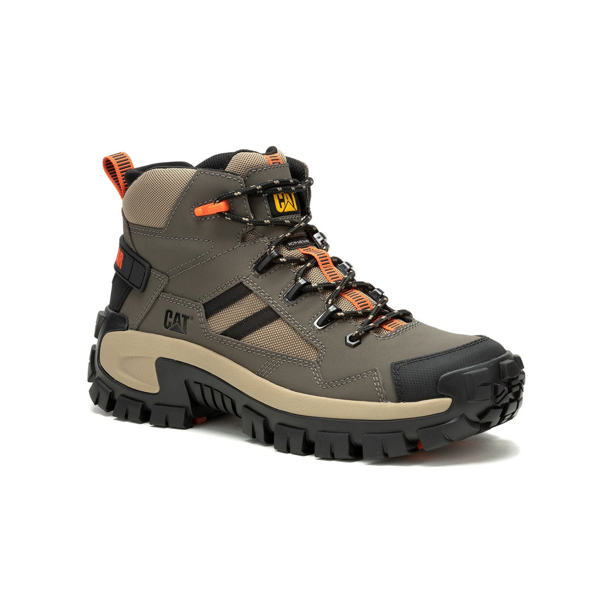 Caterpillar Invader Mid Vent Composite-Toe Work Boot Tan/Green P91666 Medial Image