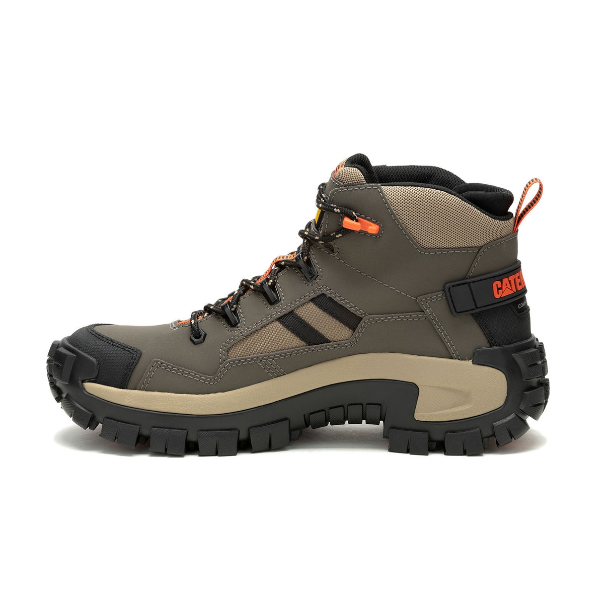 Caterpillar Invader Mid Vent Composite-Toe Work Boot Tan/Green P91666 Side Image