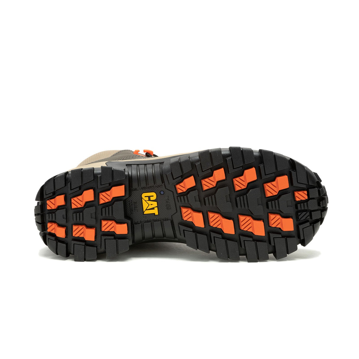 Caterpillar Invader Mid Vent Composite-Toe Work Boot Tan/Green P91666 Sole Image