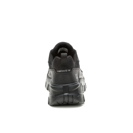 Caterpillar Invader Sport Lo Composite-Toe Shoes Black In Suede P91770 Heel Image