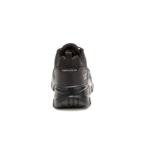 Caterpillar Invader Sport Lo Mesh Composite-Toe Shoes Black In Mesh P91766 Heel Image