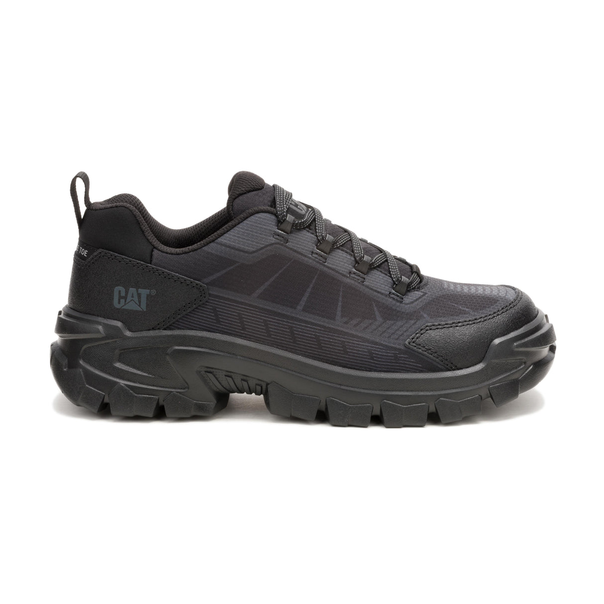 Caterpillar Invader Sport Lo Mesh Composite-Toe Shoes Black In Mesh P91766 Profile