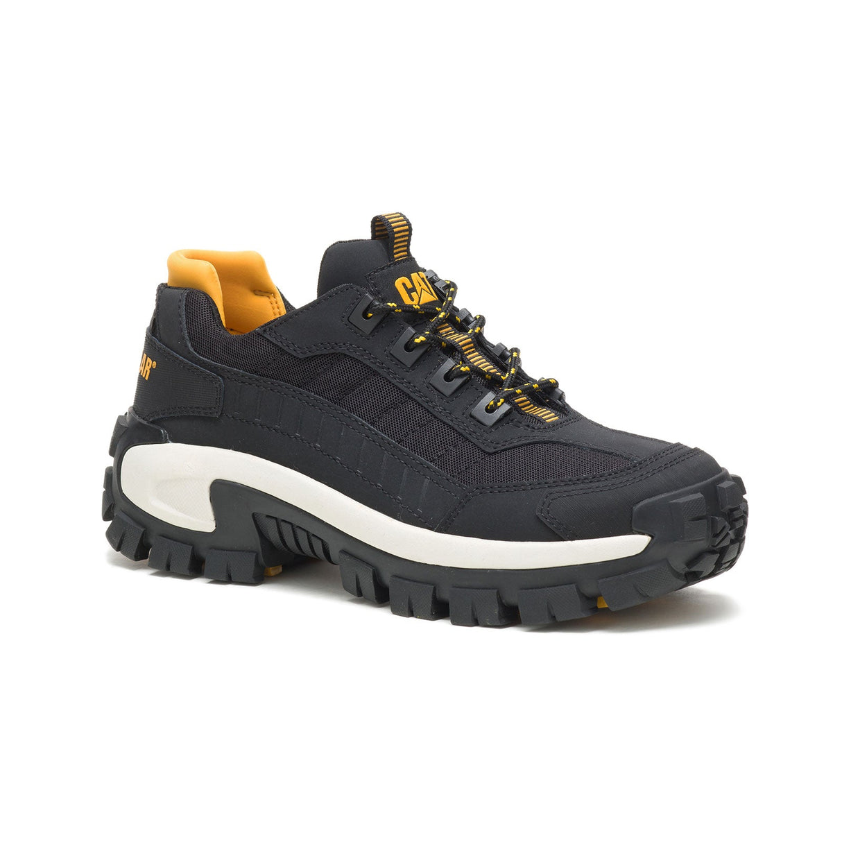 Caterpillar Invader Steel-Toe Work Shoe Black/White P91275 Medial Image