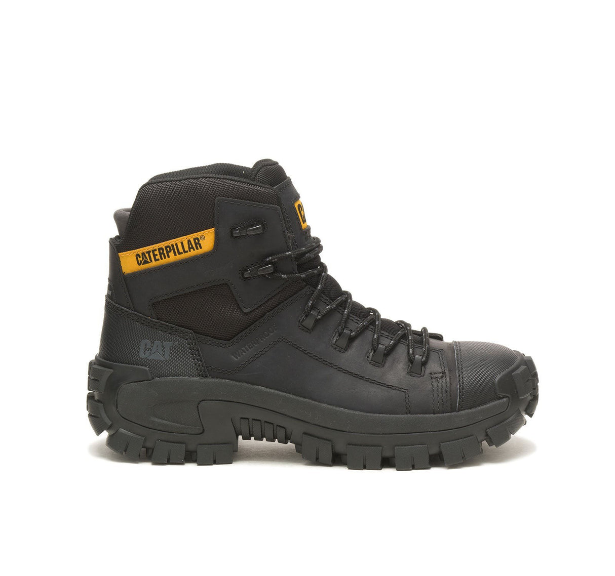 Caterpillar Invader Composite-Toe Waterproof Hiker Work Boot Black P91542 Profile