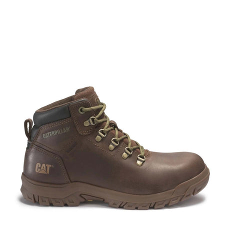 Caterpillar Mae Women’s Steel-Toe Waterproof Work Boot Brown P91011 Profile