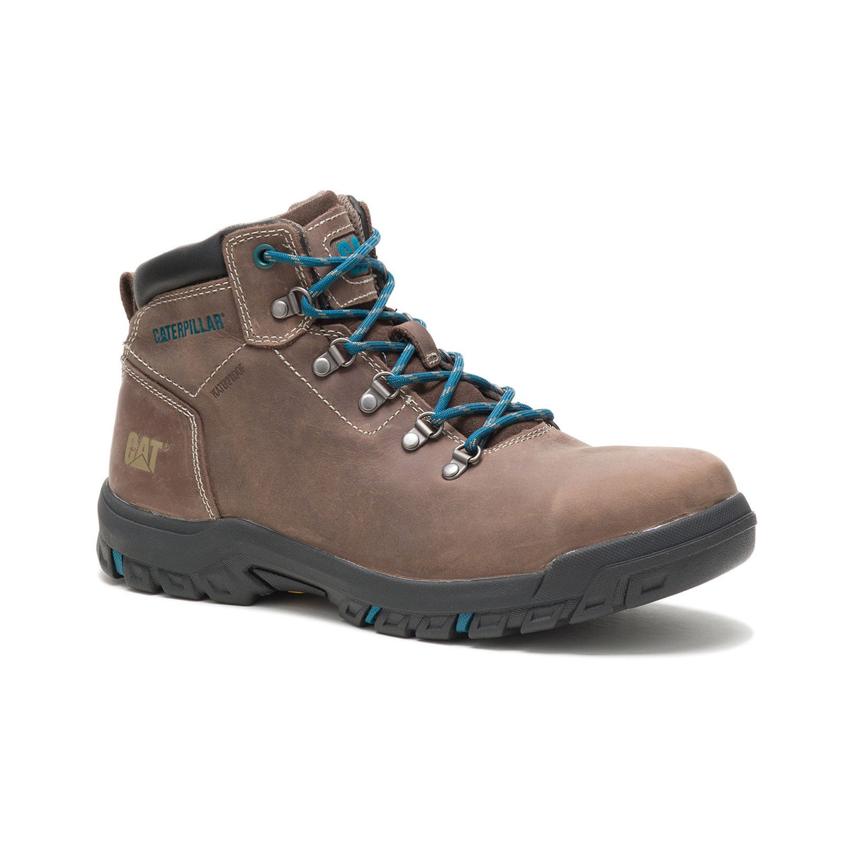 Caterpillar Mae Women’s Steel-Toe Waterproof Work Boot Light Brown P91012 Medial Image