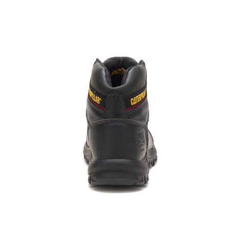 Caterpillar Outline Steel-Toe Work Boot Black P90800 Heel Image