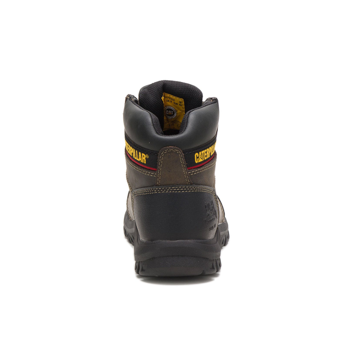 Caterpillar Outline Steel-Toe Work Boot Brown/Black P90802 Heel Image