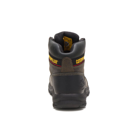 Caterpillar Outline Steel-Toe Work Boot Brown/Black P90802 Heel Image
