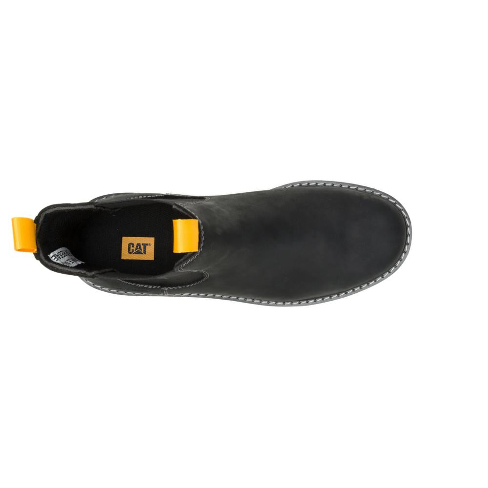 Caterpillar Men's Reclaimer Wedge Chelsea Steel Toe Boot Black - Top View
