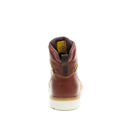 Caterpillar Reclaimer Wedge Waterproof Steel-Toe Boots Sudan Brown P91835 Heel Image