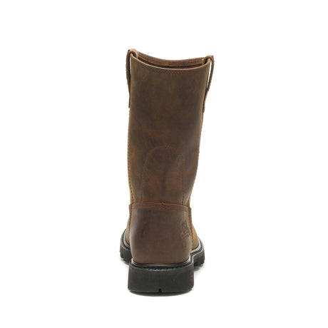 Caterpillar Revolver Soft-Toe Pull On Work Boot Dark Brown P72191 Heel Image