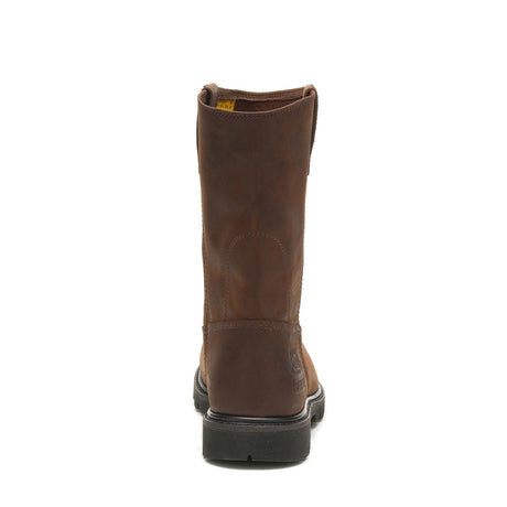 Caterpillar Revolver Steel-Toe Work Boot Dark Brown P89516 Heel Image