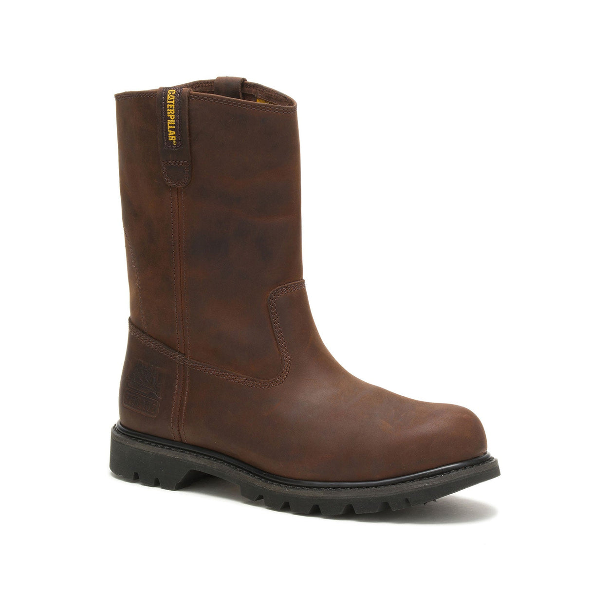 Caterpillar Revolver Steel-Toe Work Boot Dark Brown P89516 Medial Image