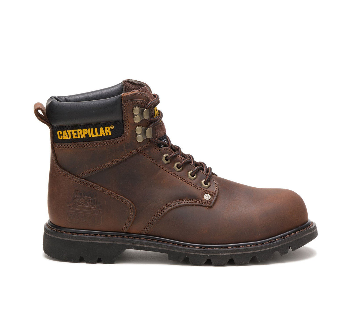 Caterpillar Second Shift Steel-Toe Work Boot Dark Brown P89586 Profile