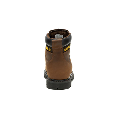 Caterpillar Second Shift Soft-Toe Waterproof Work Boot Dark Brown P51086 Heel Image