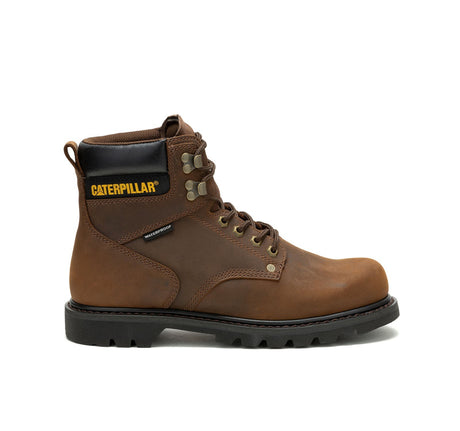 Caterpillar Second Shift Soft-Toe Waterproof Work Boot Dark Brown P51086 Profile