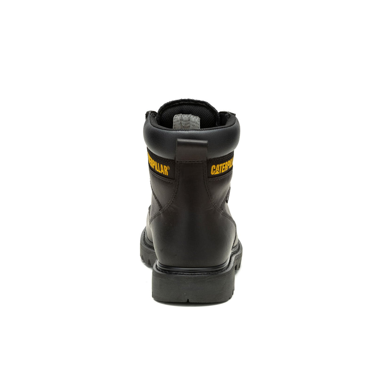 Caterpillar Second Shift Steel-Toe Waterproof Work Boot Black P91658 Heel Image