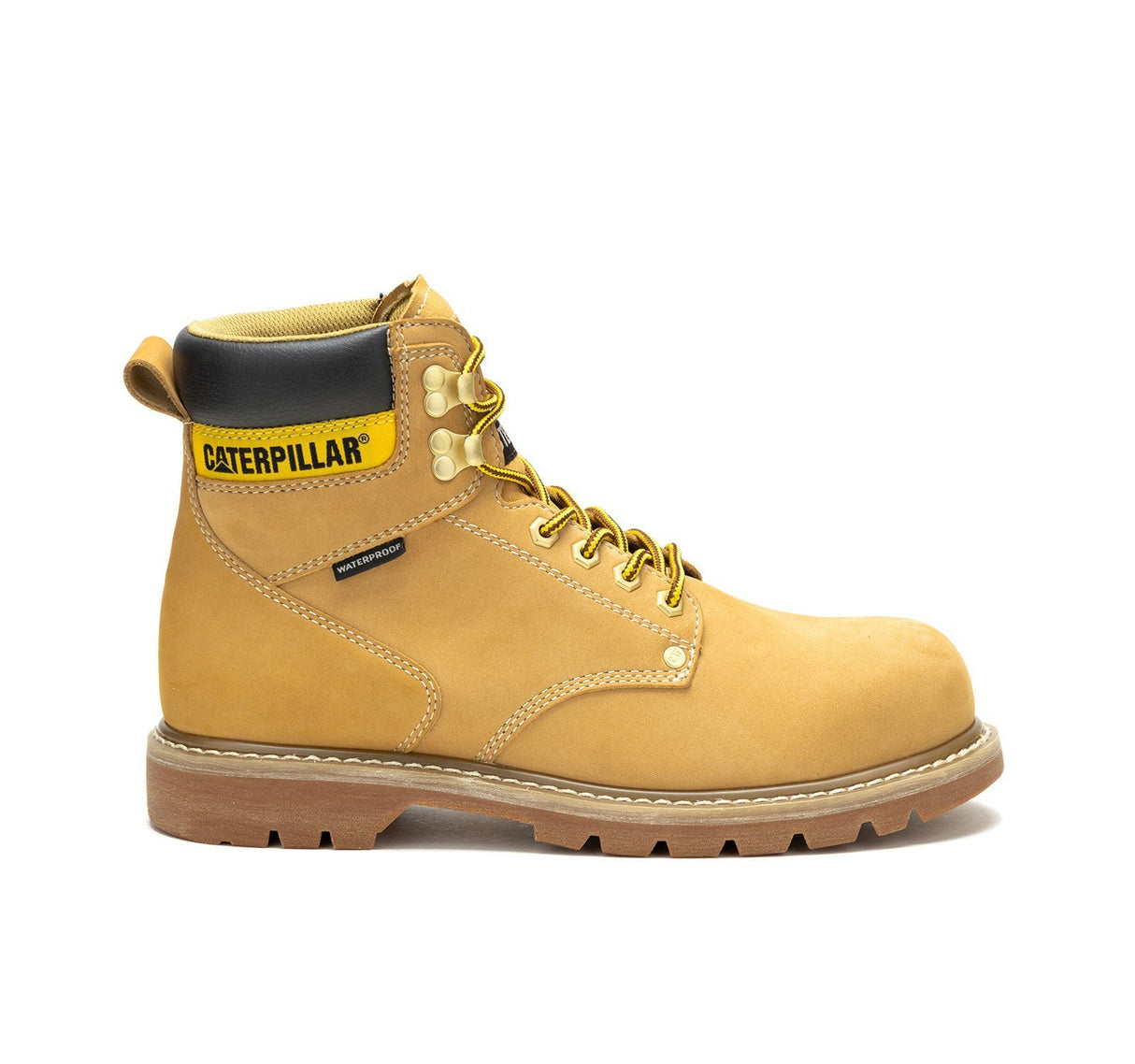 Caterpillar Second Shift Steel-Toe Waterproof Work Boot Honey P91659 Profile