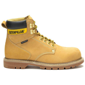 Caterpillar Second Shift Steel-Toe Waterproof Work Boot Honey Profile View