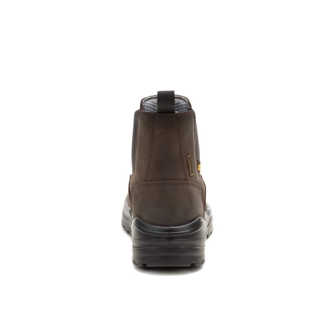 Caterpillar Striver Chelsea Waterproof Steel-Toe Chelsea Boots Brown P91758 Heel Image