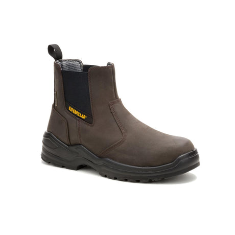 Caterpillar Striver Chelsea Waterproof Steel-Toe Chelsea Boots Brown P91758 Medial Image