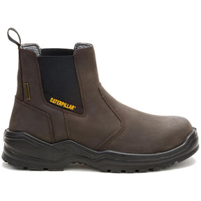 Caterpillar Striver Chelsea Waterproof Steel-Toe Chelsea Boots Brown Profile View