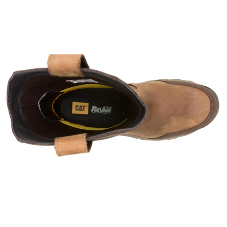 Caterpillar Threshold Rebound Pull On WP Steel-Toe Pull On Boot Bison P91772 Side Image