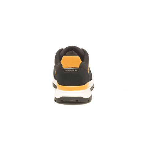 Caterpillar Venward Composite-Toe Work Shoe Black/Cat Yellow P91480 Heel Image