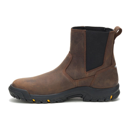Caterpillar Wheelbase Soft-Toe Chelsea Work Boot Brown P51033 Side Image
