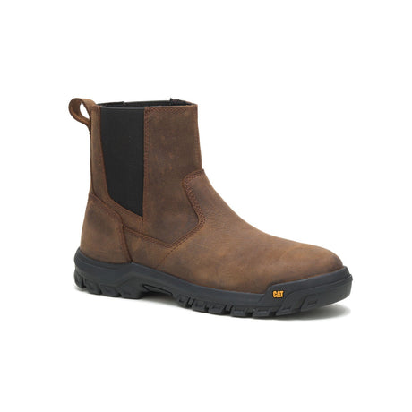 Caterpillar Wheelbase Steel-Toe Chelsea Work Boot Clay P91026 Medial Image