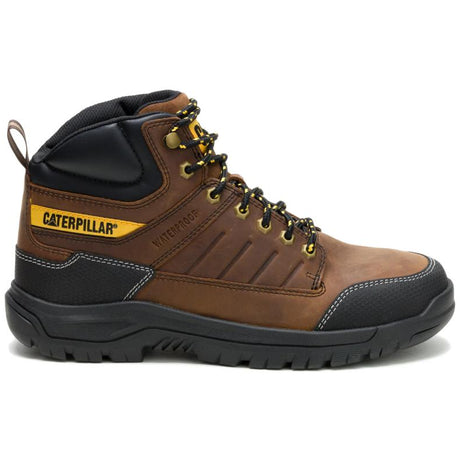 Caterpillar Men's Brickline Steel Toe Boot Real Brown - Lateral View
