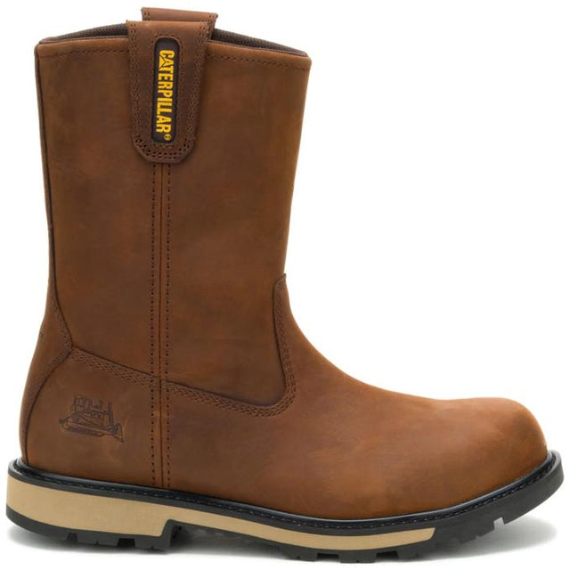 Caterpillar Men's 247 10-Inch Wellington Steel Toe Boot Dark Brown - Lateral View