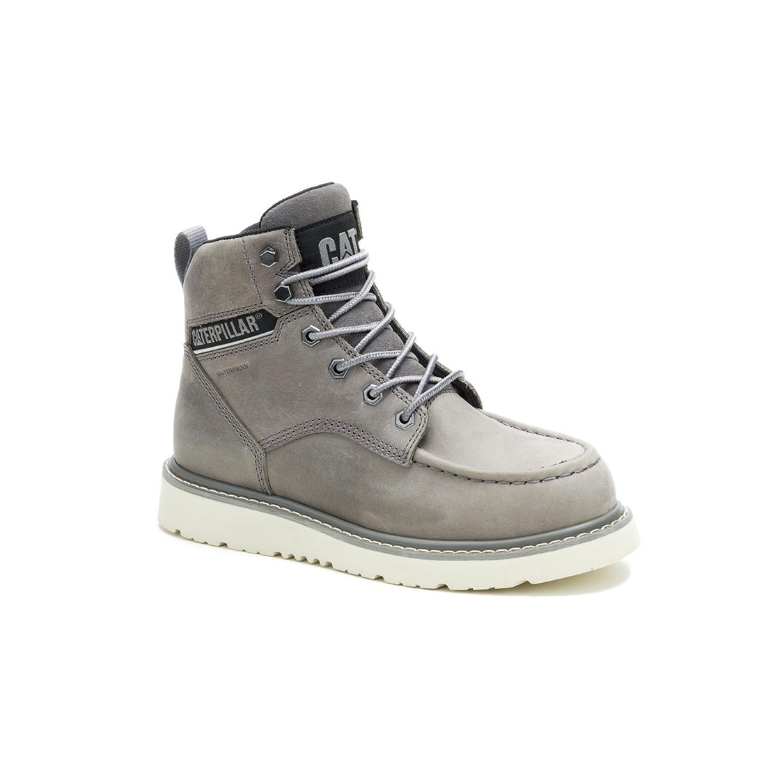 Caterpillar Reclaimer Wedge Waterproof Women's Steel-Toe Boots Frost Grey P91837 Medial Image
