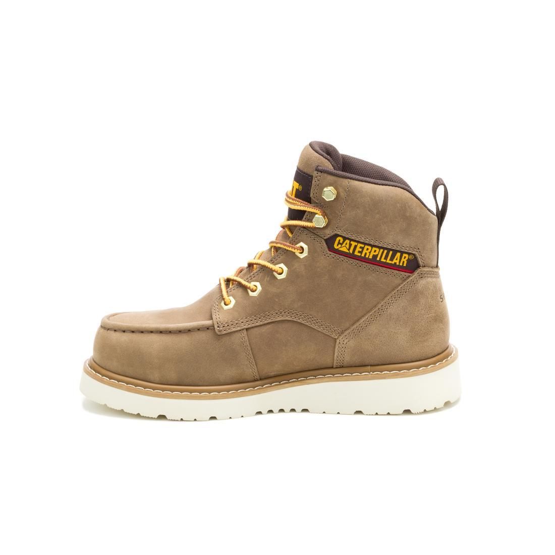 Caterpillar Reclaimer Wedge Waterproof Women's Steel-Toe Boots Sand P91838 Side Image