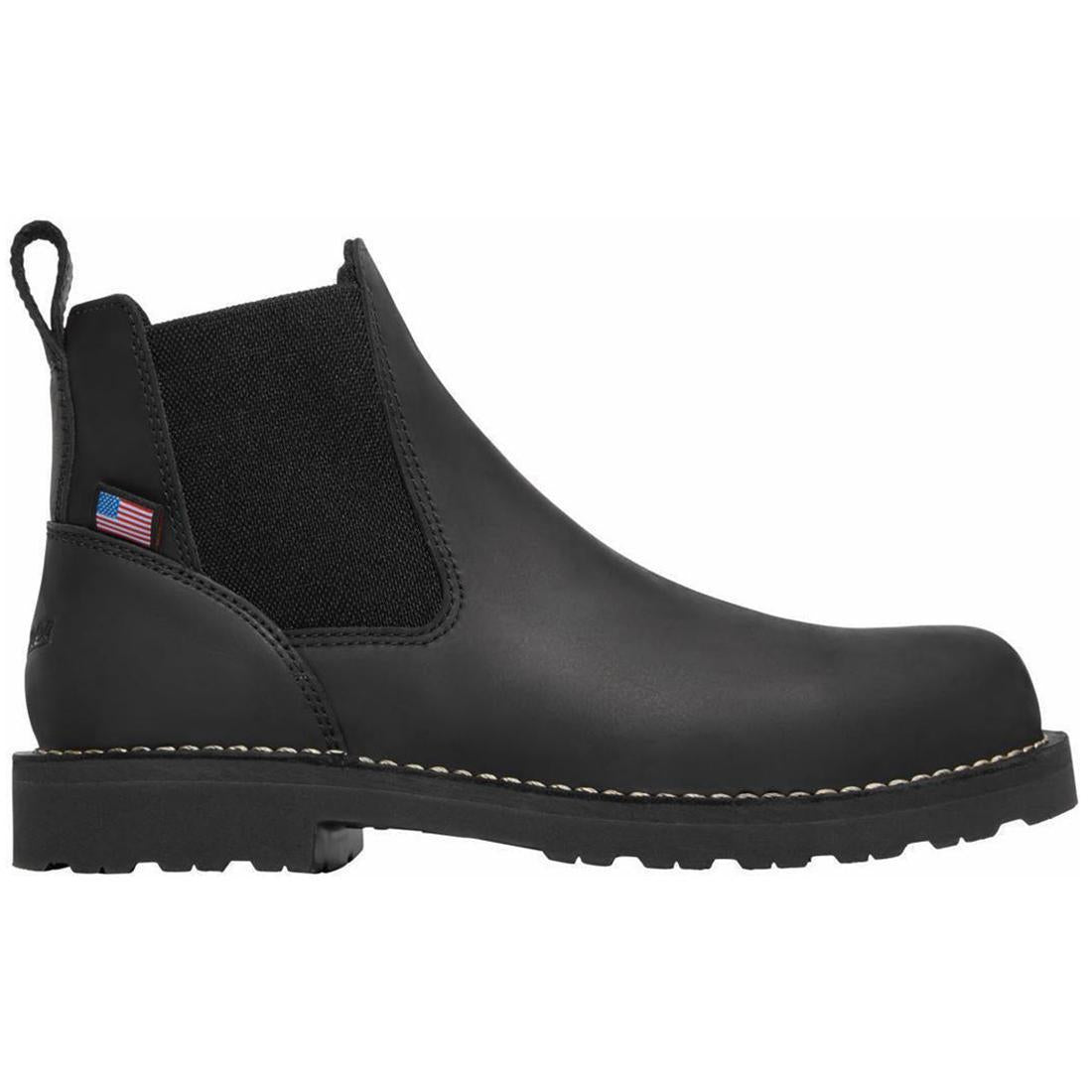 Danner Bull Run Chelsea 6" Soft Toe Work Boot Black Profile View