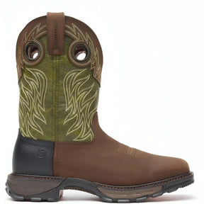 Durango Maverick XP Waterproof Western Work Boot Brown And Green Medial