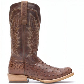 Durango PRCA Collection Full-Quill Ostrich Western Boot kango Tobacco And Rust Medial