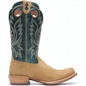 Durango PRCA Roughout Western Boot Goldenrod And Deep Teal Medial