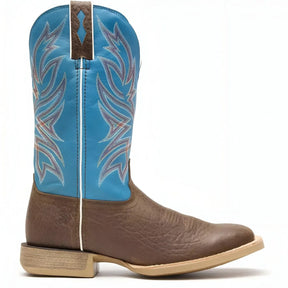 Durango Rebel Pro Bay Brown and Brilliant Blue Western Boot Medial